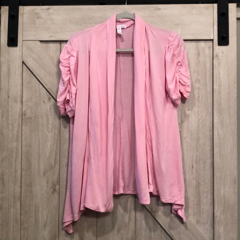 Short sleeve Pink open Cardigan
